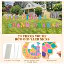20 Pcs Ramadan Mubarak Yard Signs 17 Letters 3 Patterns with Stakes Outdoor Eid Islamic Festival Celebration Party Decorations for Home Cheerful Ramadan (Novel Style,Multicolor)