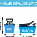 Air Hydraulic Pump 10,000 PSI, 1.7L Reservoir, NPT 1/4" Inlet, NPT 3/8" Oil Outlet,Hydraulic Pump Air Hydraulic Foot Pump with 6.6ft Pipe, Blue