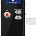 64GB Small Digital Voice Recorder - Voice Activated Recorder Rechargeable Audio Recorder MicroSD Expansion Recording Device for Lectures Meetings Interview