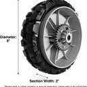 580365301 Wheels Compatible with Hus qvarna Lawn Mower - 8 inch Drive Wheels for HU675AWD, HU700AWD, HU725AWD, HU800AWD, L321AH, LC221A, Craftsman GCV-160 Mower, 2 Pack
