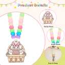 Bafeil 24 Set Easter Crafts Bead Necklace Making Kit for Kids - DIY Make Your Own Bunny Necklace for Arts and Crafts Project, Classroom Activities Gifts, Party Favors & Easter Basket Stuffers