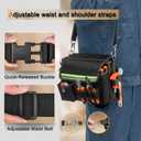 Tool Belt with Reflective Stripes - Adjustable Waist Belt & Shoulder Strap, 1680D Waterproof Oxford Fabric, Tool Pouch Belt with Stronger Long-Lasting for Electricians, Plumbers, Handymen, DIY