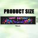 2 x Nuxovilar Neon Glow Happy Birthday Banner with Floral & Star Design, 78.7"x17.7" Bold Colorful Party Decorations Backdrop for Indoor Outdoor Celebrations, Parties & Events (UJ00652)