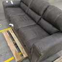 Signature Design by Ashley Navi Faux Leather Modern Sofa, Gray (Charcoal)