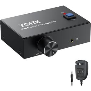 Phono Preamp for Turntable Preamplifier with Volume Control Stereo M/M Turntable Amplifier RCA in & Out and 3.5mm interfaces Pre AMP Phono Preamplifier Including Power Adapter for Record Player