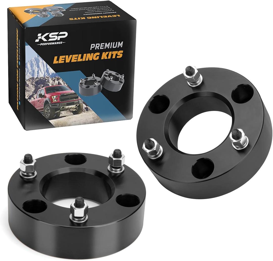 KSP 2.5Sierra Lift Kits, 2.5in Front Leveling Lift Spacers Compatible with Chevrolet Silverado 1500 GMC Sierra 1500 2007-2024, Aluminum Suspension Level Lift Kit Raise The Truck 2.5inch in The Front (2.5" F)