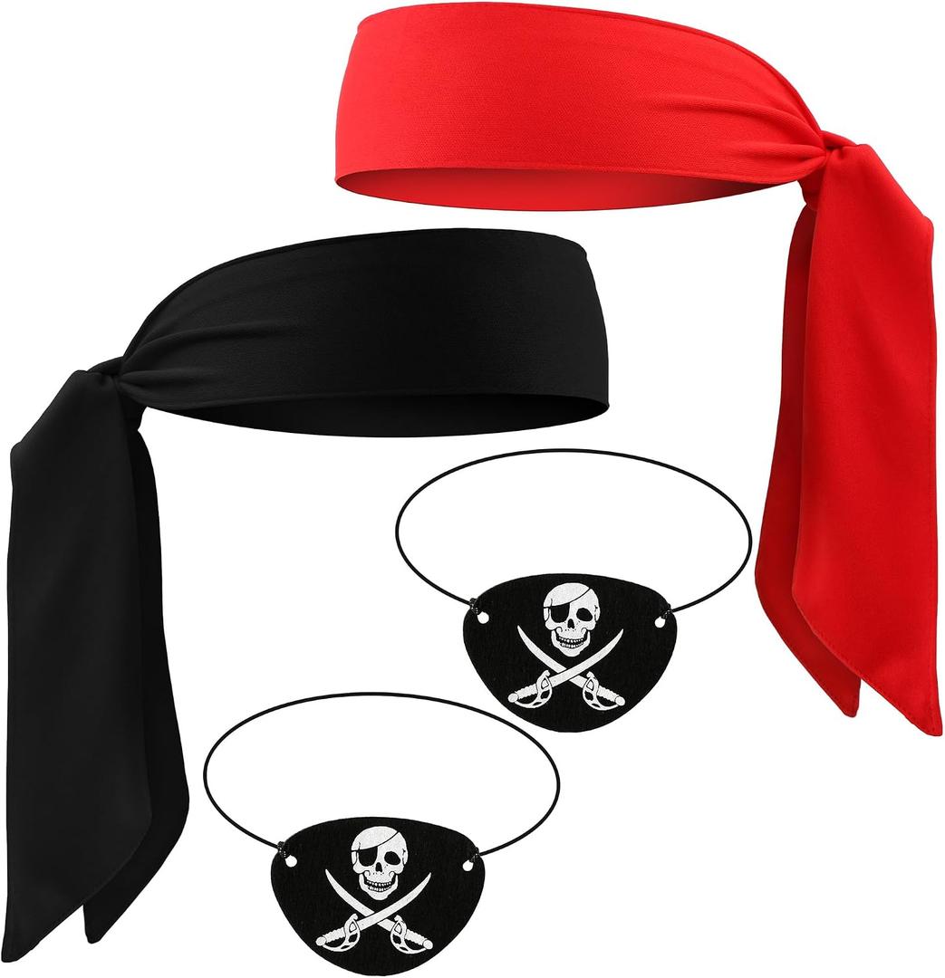 2 x Scotamalone Halloweens Pirate-Accessories for Men Women Pirate-Party Favors Supplies