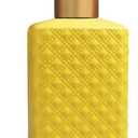 Gold Soap Dispenser, Ceramic Lotion Pump Bottle with Refined and Vintage Emboss, Home Decoration for Bathroom or Kitchen (Yellow) (7.1x2.6x2.6)
