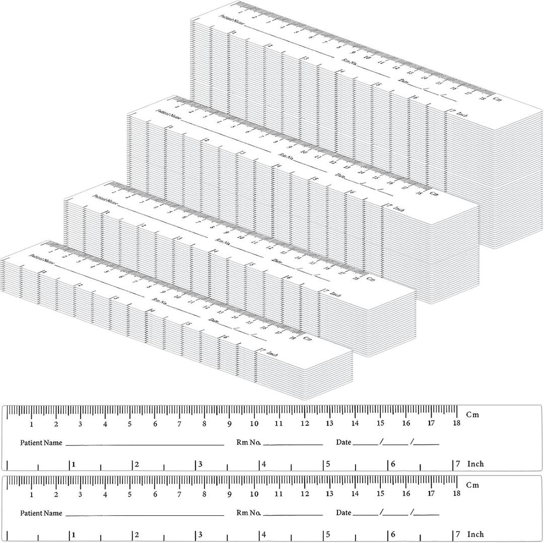 Geiserailie 1000 Pcs Self Adhesive Wound Ruler Measurement Tools 7 Inch Wound Measuring Tape Measuring Guide Ruler for Nurses