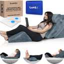 Lunix 4pcs Orthopedic Bed Wedge Pillow Set, Post Surgery Memory Foam for Back, Knee, Leg Pain Relief, Adjustable Sitting Pillow for Sleeping, Acid Reflux, GERD, with Hot Cold Pack, 100% Navy