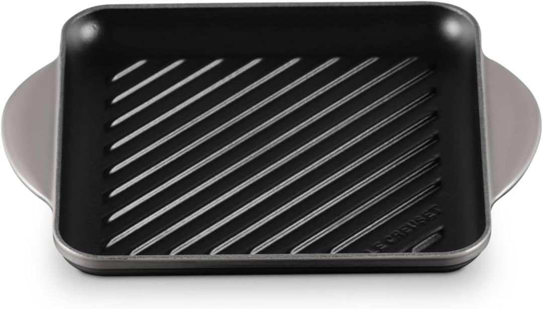 Le Creuset Enameled Cast Iron Square Grill, 9.5", Oyster
