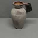 LUKA Ceramic Rustic Farmhouse Vase,9.25 inch Terracotta Vase with Handle,Neutral Tall Clay Vases Decorative Vases for Living Room,Table,Shelf Decor(Brown,L)