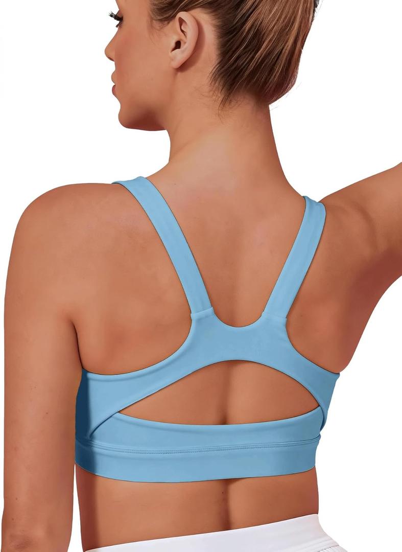 Women's Supportive Sports Bra, Medium Support, Seamless, Wireless, Racerback, Removable Cups Small
