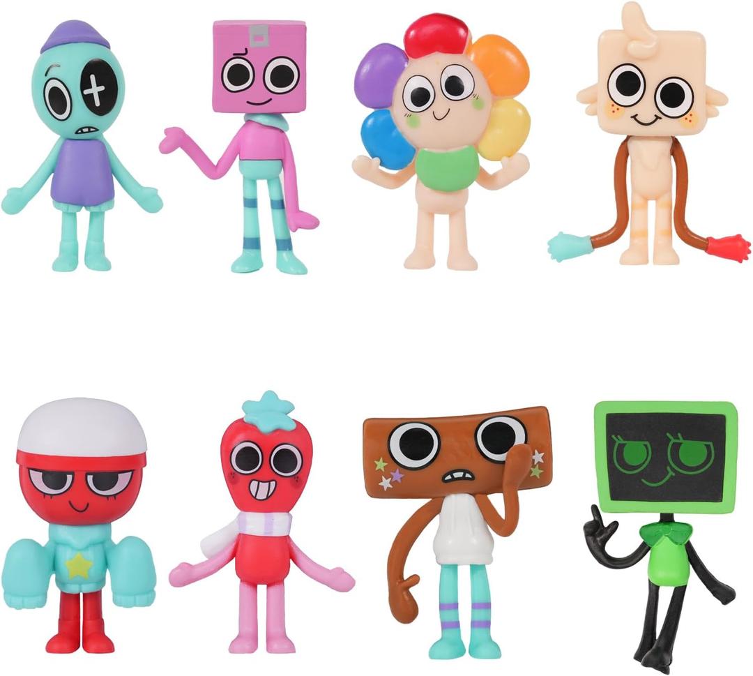 Action Figures, 8 Pcs for Action Games and Figures for Adult Birthday Party Cake Coasters and Gaming Fans