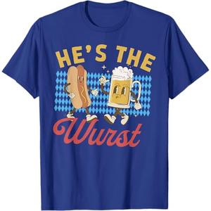 Funny Oktoberfes Hes The Wurst Shes a Brat Couples Matching T-Shirt, Large