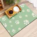 Pet Feeding Mat Dog Cat Food Mat Absorbent No Stains Quick Dry Rubber Bottom Anti-Slip Water Bowl Mats Easy to Clean for Indoor Pet Placemats Water Dispenser Mat