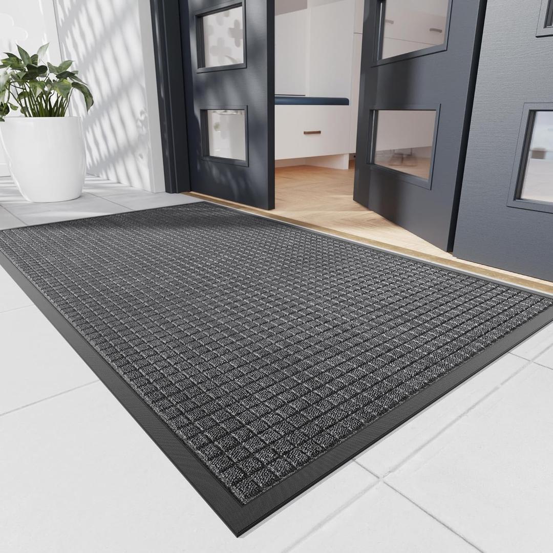 Durable Front Door Mat, 72" x 36" Heavy Duty Indoor Outdoor Doormat for Entryway, Non-Slip Rubber Backing, Stain and Fade Resistant Commercial Floor Mat for Home Office Entry