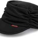 Lrastok Chemo Headwear Soft Newsboy Cap Baseball Cap for Women, Black