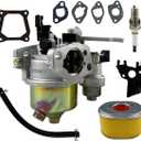 GX160 carburetor Kit for Honda GX200 4hp 5.5hp 6.5hp, Parts for 163c 196cc 212cc 224cc Small Engines Tune up (carb & filter & spark plug)