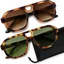livho Trendy Polarized Square Aviator Sunglasses Women Men Square Eyewear Frame, Retro Sun Glasses for Women Men 2025 Shades