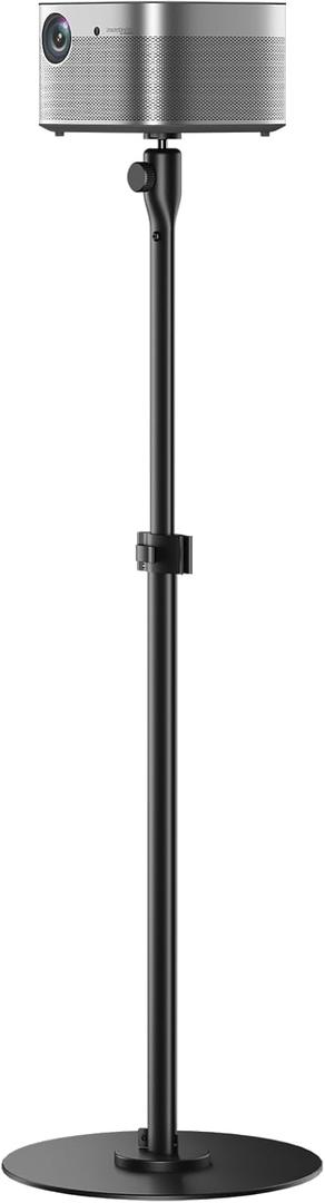 WALI Projector Stand for 1/4-Inch Screw, Projector Floor Stand Max 47.6" Height, Projectors Mount Holds up to 13.2lbs for Home Office, Projectors, Camera, (PM-004-B), Black
