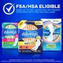 Always Ultra Thin Feminine Pads Without Wings for Women, Size 1, Regular Absorbency, Unscented, Up to 100% Leak-Free Protection, 44 Count x 3, 132 Count Total