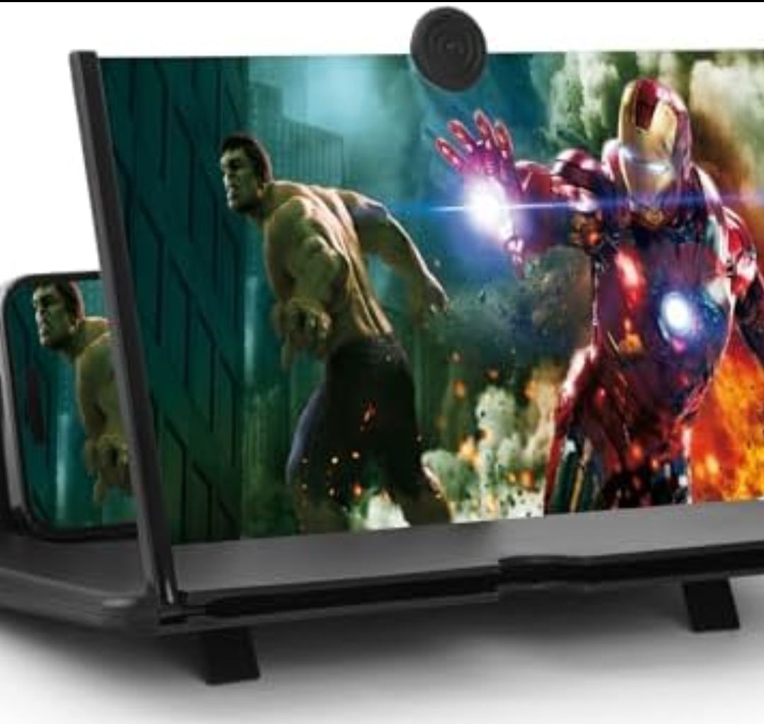 Magnifier for Cell Phone Horgens 3D HD Magnifying Projector Screen Enlarger for Movies, Videos and Gaming – Foldable Phone Stand with Screen Amplifier–Compatible with All Smartphones (红色, 12寸)