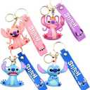 Stitch Cartoon Keychains for Girls Boys, Anime Kawaii Keychain, Backpack Key Key Chain Accessories Wristlet chain Car Charms