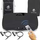 DareToThrive Portable Vibration Plate Exercise Machine - Full Body Vibration Plate Lymphatic Drainage with Resistant Cables - Shake Plate Platform, 240kg Cap Standing Vibration Plates for Weight Loss