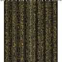 Vintage Egypt Curtains - Abstract Egyptian Ancient Culture Black Gold Hieroglyph Symbol Window Curtain Room Darkening Blackout Curtains Thermal Insulated Grommet Curtains 2 Panels 45L x 21W