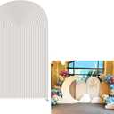 Arch Fabric Backdrop Covers Wedding Ripples White Color Arched 4X7ft Panel Cover Stretchy Decor Banner for Birthday Banquet Parties Bridal Shower (W120cm H210cm (48''by 85''))