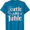 Cutie With A Tubie Feeding Tube Awareness G-button G-tube T-Shirt, S