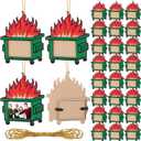 3 x Wesiti 20 Pcs 2026 EMS Week Funny Dumpster Fire Response Team Ornament Bulk Fine Wooden Photo Picture Frame Holder Craft Inspirational Emotional Support Gift for Tree Coworkers Teacher Nurse Employee
