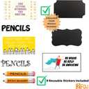 2Fold Pencil Dispenser for Classroom - Stainless Steel Bulk Pencil Holder for Desk - Includes Removable Label Stickers - Teacher Must Haves for Organization - Holds up to 200 Pencils (Red)
