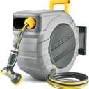GLAHODEN 5/8 in x 100 ft Retractable Garden Hose Reel with Automatic Rewind
Wall Mount, Any Length Lock, UV Resistant,Heavy Duty, 180° Swivel, 3/4 in Brass Fitting, Easy to Assemble,9 Spray Patterns
