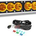 Willpower 12 inch Single Row Amber LED Light Bar 60W 4x4 Off Road Light Bar Flood Beam LED Work Light Truck UTV 4x4 Cars SUVs ATVs Boats Fog Driving Light with Wiring Harness kit