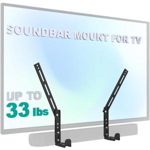 WALI Universal Soundbar Mount for TV, Heavy-Duty Bracket for Mounting Above or Below Screen, Length Up to 16.7",Fits Samsung,Sony,Bose,LG,Vizio,Roku,Vizio,Bose & More 