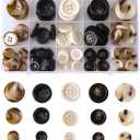 Resin Sewing Buttons, 110 Pieces, 4-Hole Round Buttons for Blazer Suit Coats,5 Color 3 Size 15mm/20mm/25mm