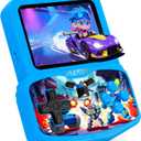 Handheld Game Console for Kids, Preloaded 220 Retro Games, 3.5'' HD IPS Screen Brightness Adjustable, Rechargeable, One-Touch Mute, Best Birthday Gift Toys for Boys Girls 4 5 6 7 8-Blue-Robot-Themed, Compact