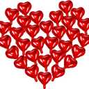 Raiten 100 Pcs Heart Foil Balloons 10 Inch Heart Romantic Love Shaped Balloons Valentine Decorations for Valentine's Day Wedding Proposal Birthday Party(Red)