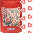 3 x Fruidles 20-Count Red Double Heart Tattoo Lollipop Sucker, White Shaped Lollipop with Red Heart, 10g Individually Wrapped Candy