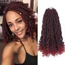Burgundy Senegalese Twist Crochet Hair for Black Women 12 Inch 8 Packs Pre Looped Kinky Twists Crochet Braids with Curly Ends Short 2 Strand Rope Twists (12 Inch,Tbug)