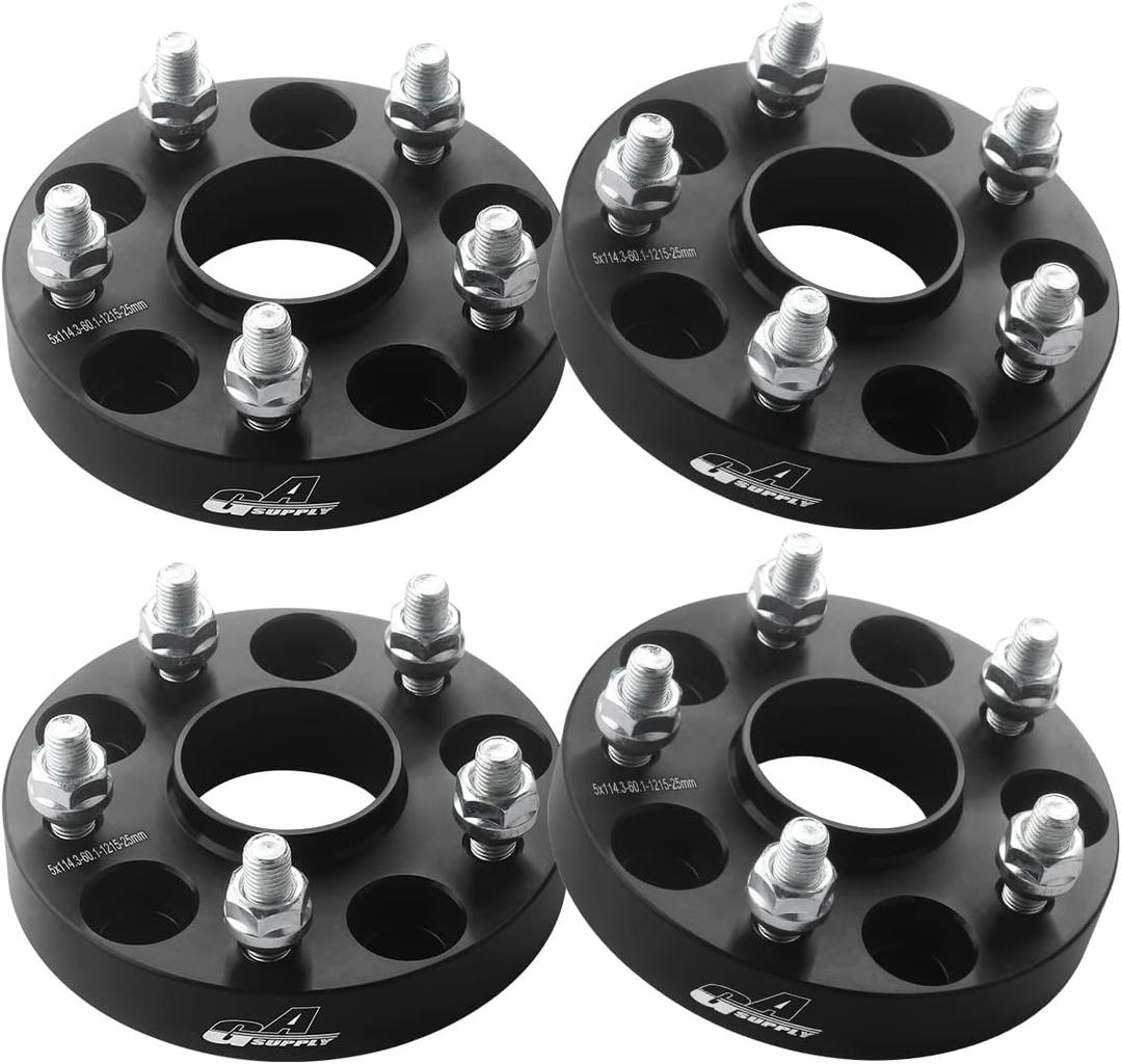 GAsupply 1" 5x4.5 Hubcentric Wheel Spacers 25mm 5x114.3 60.1mm Hub Bore 12x1.5 Studs, for Toyota Tacoma 2WD X-Runner RAV4 Camry Avalon Highlander, Lexus ES300 ES330 ES350 IS300