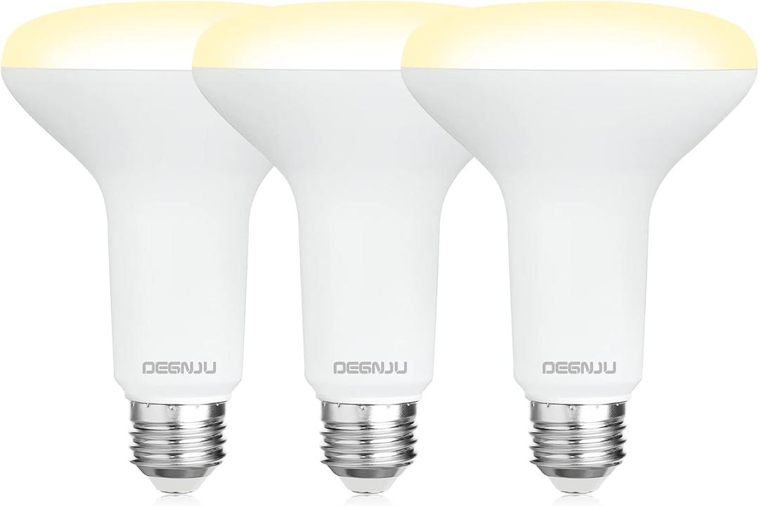BR30 LED Bulb, Dimmable Flood Lights Indoor CRI80 7W Equivalent 65W 2700K Soft White 650 Lumens, 15000 Lifetime Hours Recessed Light Bulbs, Interior E26 Base LED Can Light Bulbs, 3 Pack