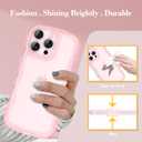 IAIYOXI Matte Case for iPhone 16 Pro Max, Cute Wave Frame Design Translucent Clear Back Phone Cover, [Full Camera Protection], Silicone Bumper Military Grade Protective for Women Girls, Pink