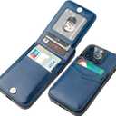 KIHUWEY Compatible with iPhone 13 Pro Case Wallet with Credit Card Holder, Premium Leather Magnetic Clasp Kickstand Heavy Duty Protective Cover for iPhone 13 Pro 6.1 inch(Blue)