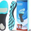 Bacophy Kids Arch Support Insoles Children Orthotic Inserts for Plantar Fasciitis, Flat Feet, Heel Pain Relief, Premium Pu, TPU, Gel Shock Absorption Deep Heel Cup Cushioning Inner Sole