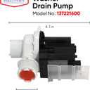 137221600 Washer Drain Pump By DR Quality Parts for Frigidaire, Kenmore, Electrolux Directly Replaces AP5684706, PS7783938, 131724000, 134051200
