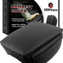 Armrest Cover for Chevy Colorado GMC Canyon 2023 2024 2025 2026 Center Console Pad Accessories Arm Rest Lid with Pockets, Black Faux Leather