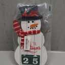 Christmas Decorations Countdown Calendar Desktop Wooden Decoration, Wood Advent Table Decor with Square Number Tabletop Decoration, Santa Claus Countdown Calendar for Home Office Decoration (Snowman)